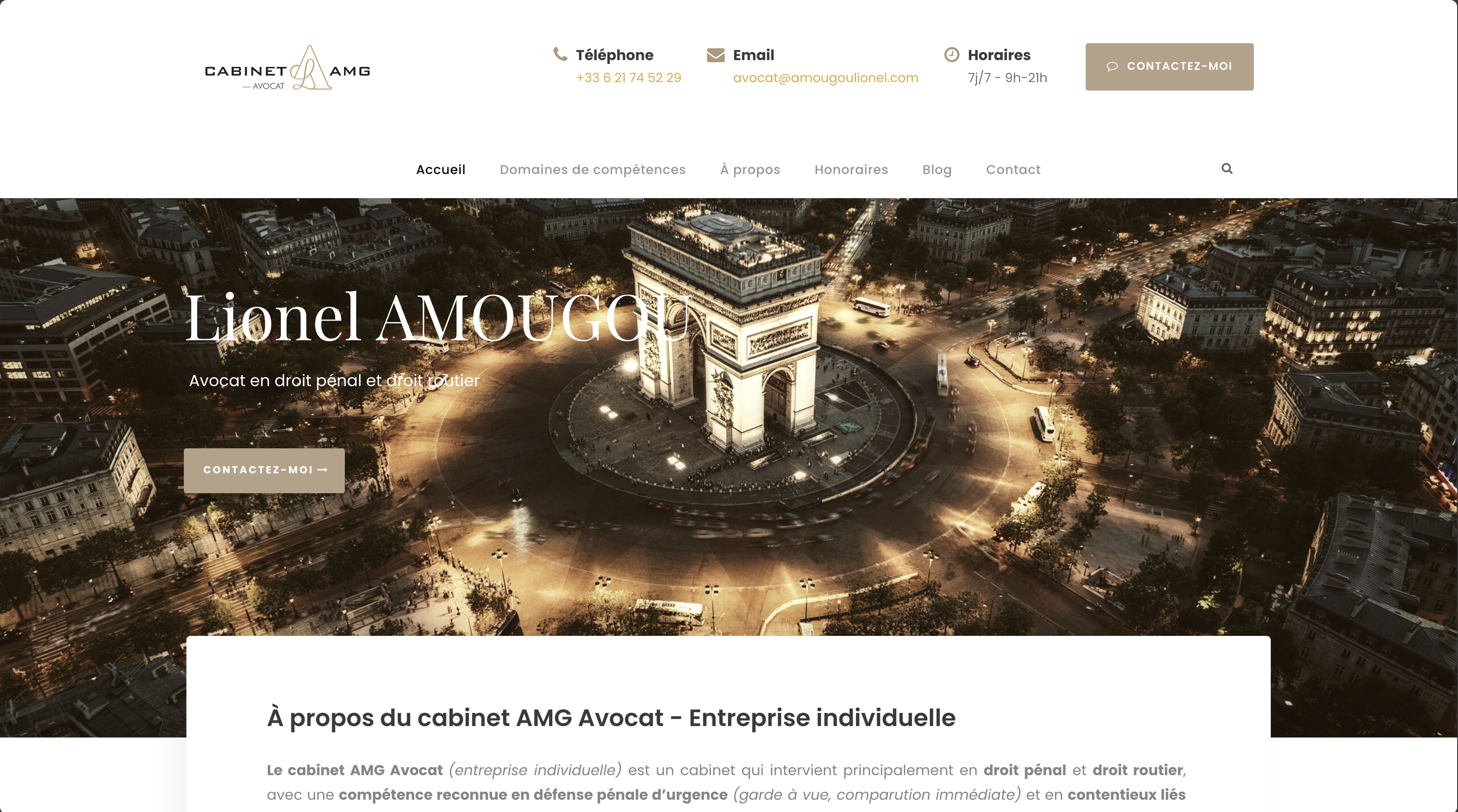 Capture d'écran de Cabinet d'Avocat Lionel Amougou
